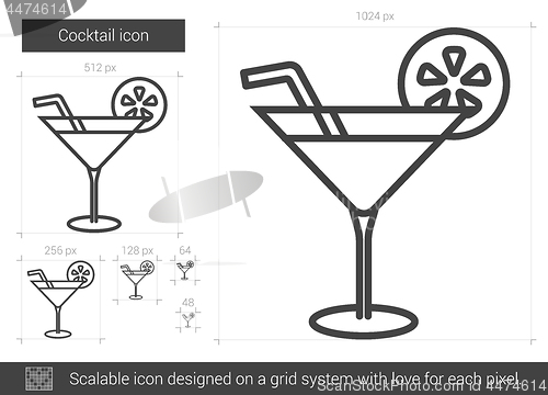 Image of Cocktail line icon.