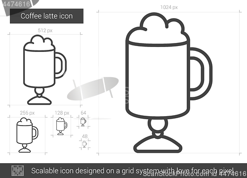 Image of Coffee latte line icon.