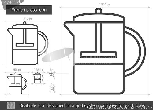 Image of French press line icon.