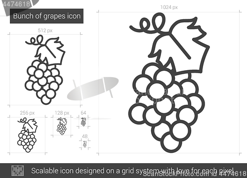 Image of Bunch of grapes line icon.