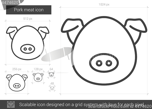 Image of Pork meat line icon.