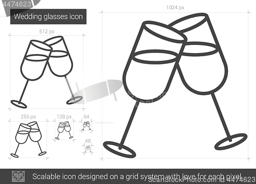 Image of Wedding glasses line icon.