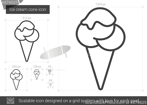 Image of Ice cream cone line icon.