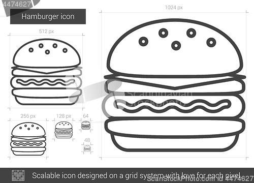 Image of Hamburger line icon.