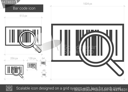 Image of Bar code line icon.