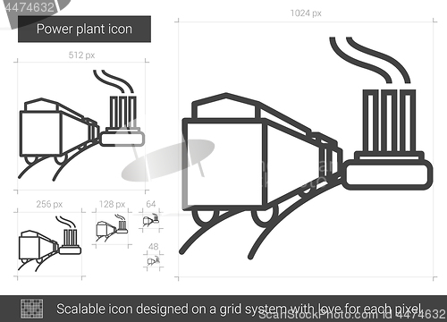 Image of Power plant line icon.