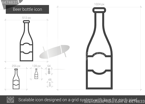 Image of Beer bottle line icon.