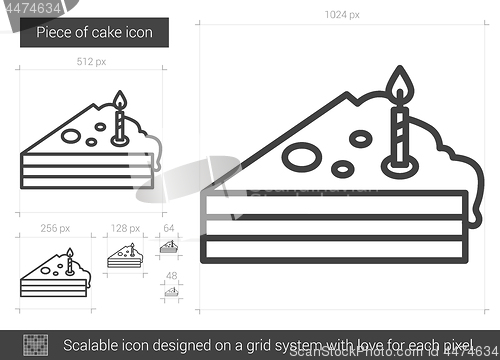 Image of Piece of cake line icon.