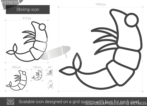 Image of Shrimp line icon.