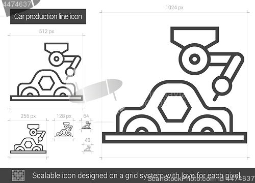 Image of Car production line icon.