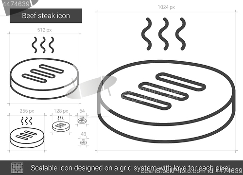 Image of Beef steak line icon.