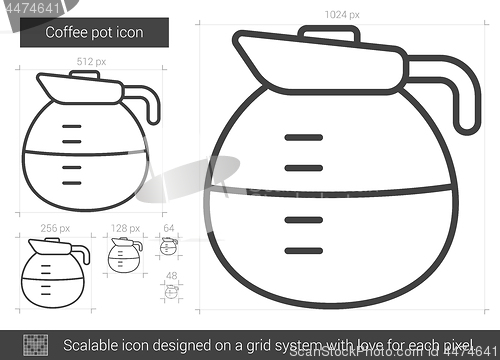 Image of Coffee pot line icon.