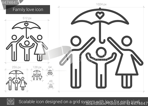 Image of Family love line icon.
