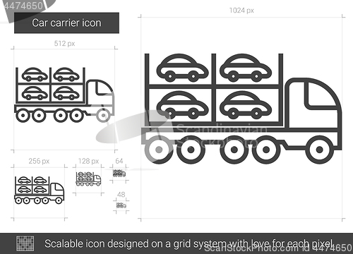 Image of Car carrier line icon.