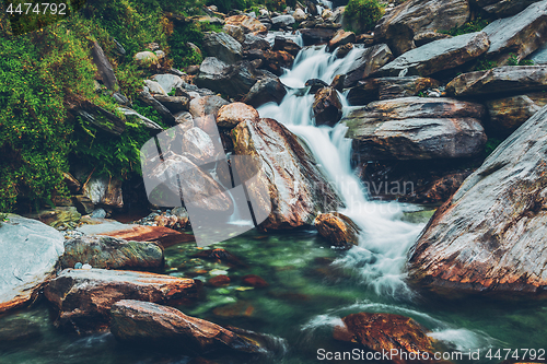 Image of Bhagsu waterfall. Bhagsu, Himachal Pradesh, India