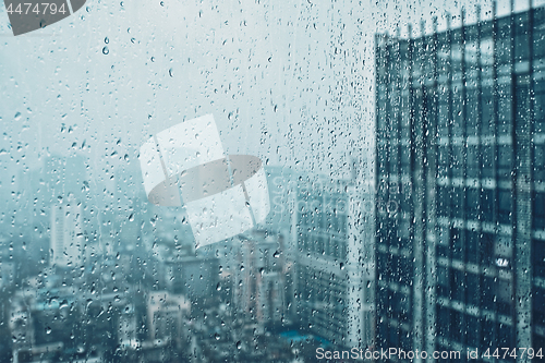 Image of Rain drops on window