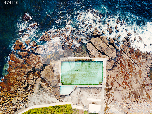 Image of Aerial views of the Coalcliff Ocean pool, Australia