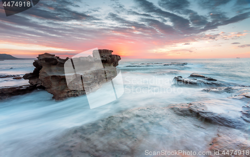 Image of Floating rock ocean current morning sunrise