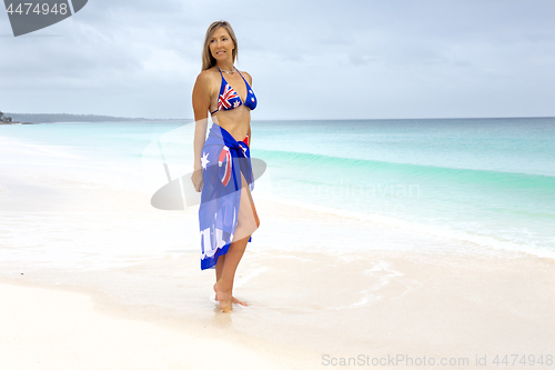 Image of Australia Day, Australian Travel, Australian Tourism - woman on beautiful beach