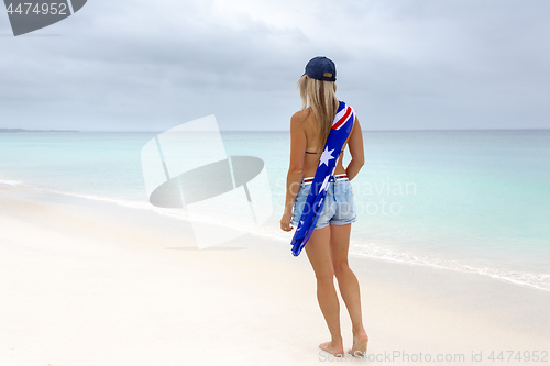 Image of Aussie woman beach culture
