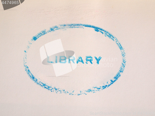 Image of Library stamp on book