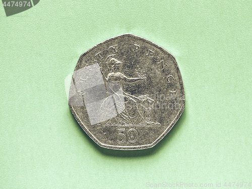 Image of Vintage GBP Pound coin - 50 Pence