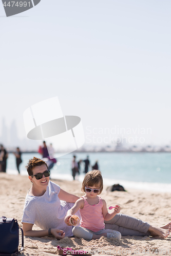 Image of Mom and daughter on the beach