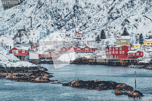 Image of \"A\" village on Lofoten Islands, Norway