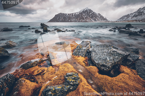 Image of Rocky coast of fjord in Norway