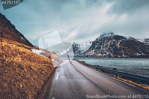 Image of Road in Norway along the fjord