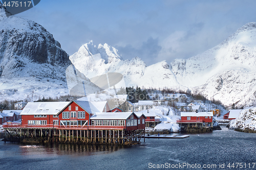 Image of \"A\" village on Lofoten Islands, Norway