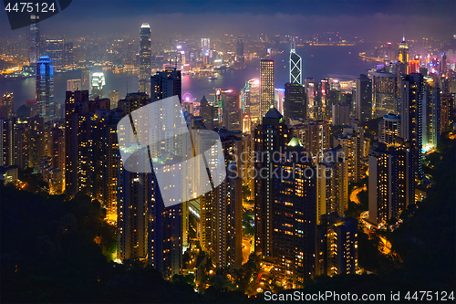 Image of Hong Kong skyscrapers skyline cityscape view