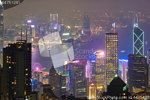 Image of Hong Kong skyscrapers skyline cityscape view