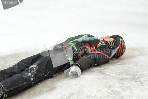 Image of Boy with His Sled sleigh