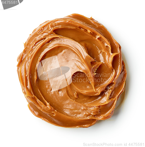 Image of melted caramel on a white background