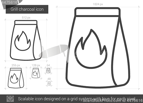 Image of Grill charcoal line icon.