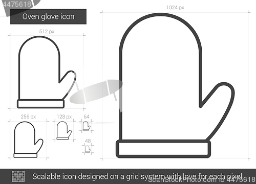 Image of Oven glove line icon.