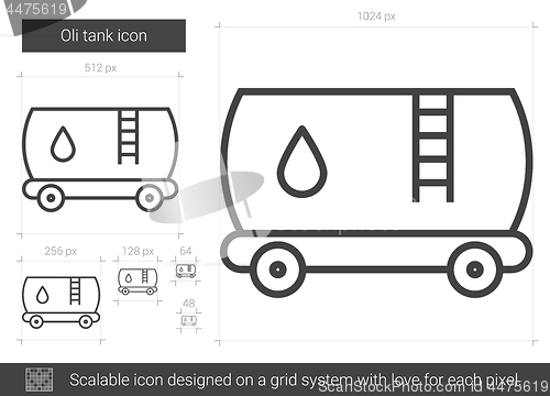 Image of Oil tank line icon.