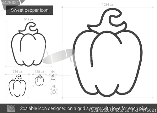 Image of Sweet pepper line icon.