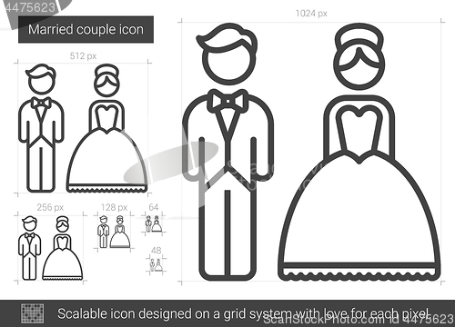 Image of Married couple line icon.