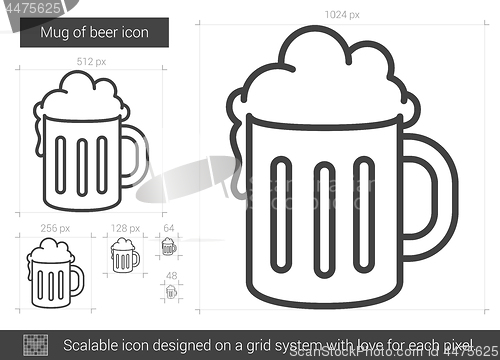 Image of Mug of beer line icon.