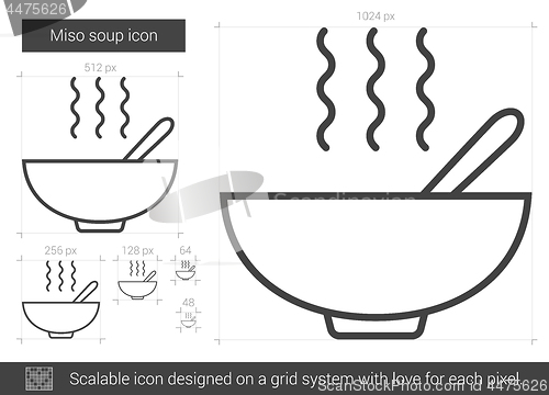 Image of Miso soup line icon.