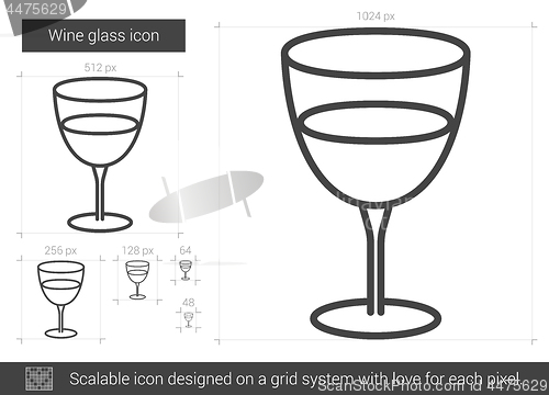 Image of Wine glass line icon.