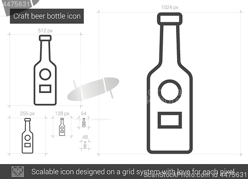 Image of Craft beer bottle line icon.