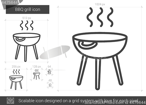 Image of BBQ grill line icon.