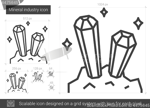 Image of Mineral industry line icon.