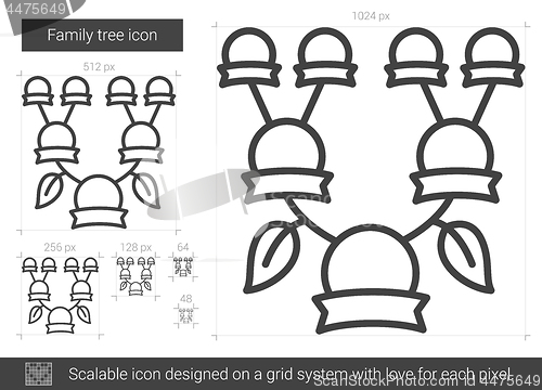 Image of Family tree line icon.