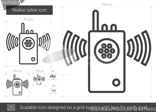 Image of Walkie talkie line icon.