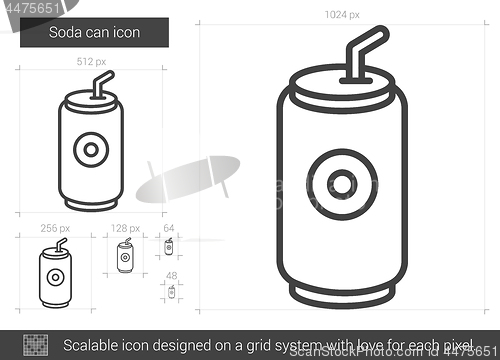 Image of Soda can line icon.