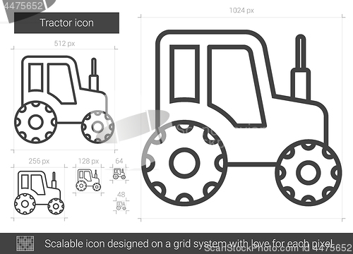 Image of Tractor line icon.